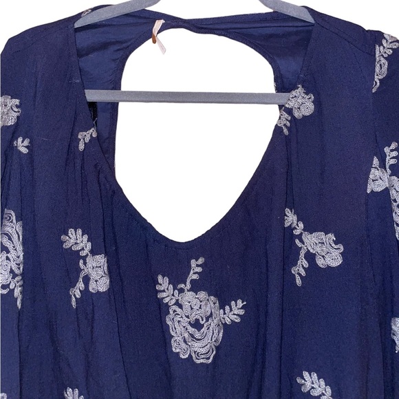 Free People Embroidered Austin Dress in Navy Blue - Picture 6 of 8